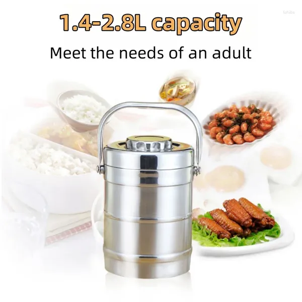 Drohbrüster Edelstahl Lunchbox Vakuum Pot Doppelschicht isoliert große Kapazität Gerade chinesische Küchenzubehör Gadget