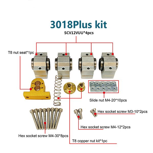 CNC Z Eksenli Slayt Modülü Vidalı Slayt Tablosu CNC 3018 için Doğrusal Rail Kılavuzu 300W/500W Mil ile Uyumlu Pro yönlendirici