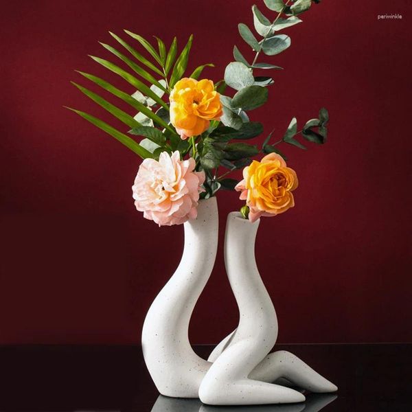 Vasen kreative abstrakte humanoide Keramik Vase Einfache Kunst weiße Dekor El Büro Hochzeit Schlafzimmer Wohnzimmer Dekoration