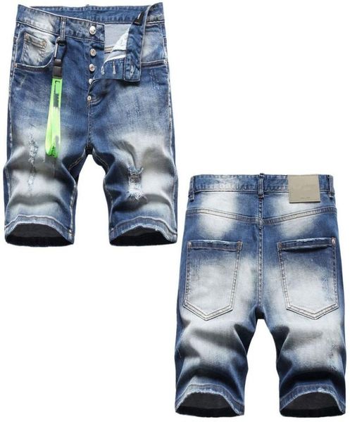 2022 Summer Men039s Jeans Mens Shorts Shorts Men 3038 2022 Blue Denim Man Half Trousers Jean MMHF25D4188000