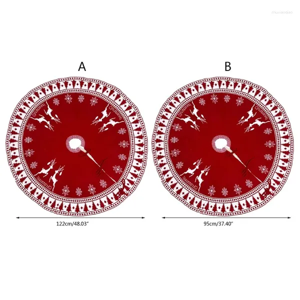 Teppiche Weihnachtsbaum Rock Schneeflocken Elch Ornament Teppichboden Matte Basis Deckdekoration Dekor