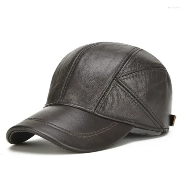 Tappi per palline uomini in pelle cravatta eacano cappelli di mucca inverno autunno cappone da baseball casual da baseball