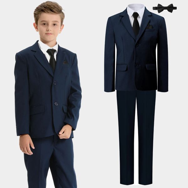 Hosen Jungen Anzüge für Hochzeitsfeier Kleid Blume Kinder Osterzeremonie Kirche Performance Set Blazer Hosenhemd und Weste 7pcs