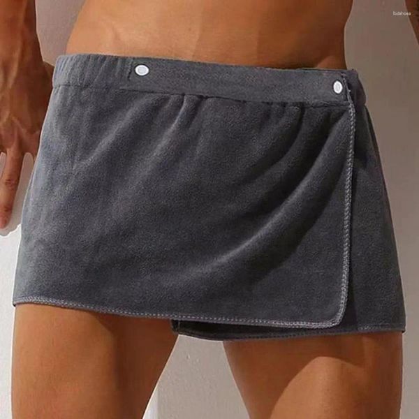 Shorts masculinos saia de toalha flexível CULOTTES CULOTTES SEXY ROBE ROBE ELÁSTICA CAIZ PARA CAIXA