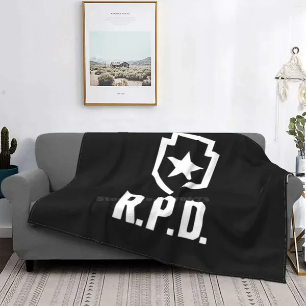 Cobertores 2: Remake RPD Logo Trend Style Fashion Fashion Soft Throw Blanket reimaginou Leon Claire Zombie Biohazard RE