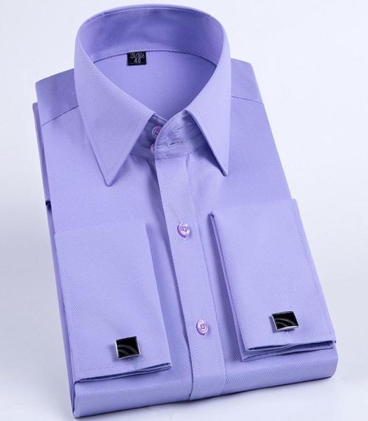 Men039s повседневные рубашки мужчины французская рубашка для рубашки с двойным воротником