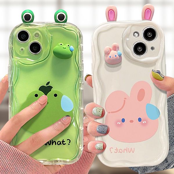 3D Bear Rabbit Case для Samsung Galaxy A34 A33 A32 A31 A30 A20 A24 4G A23 A22 A21S A20S A14 A13 5G A12 A10S A04E A03 M14 Cover Cover