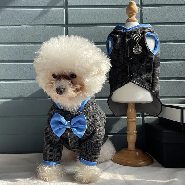 Erkek köpek kıyafetleri gelinlik resmi erkek giyim takım elbise smokin köpek kostüm küçük köpekler giyim kıyafeti giysi ceket 240412