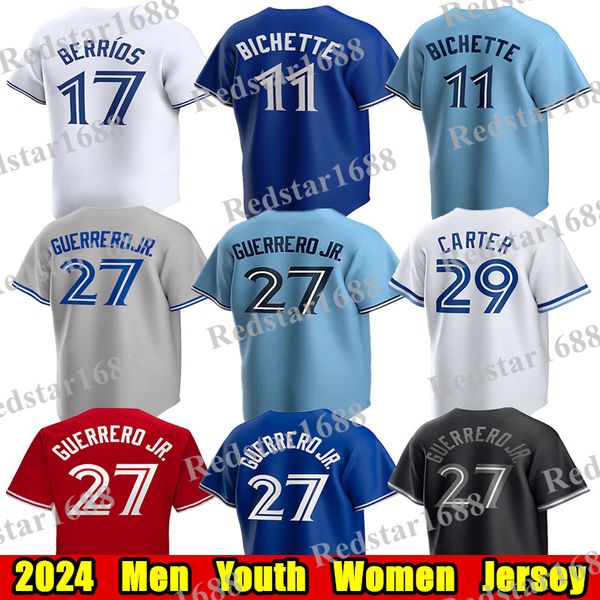 #27 Vladimir Guerrero Jr. Baseball Trikot #11 Bo Bichette George Springer Alek Manoah Kevin Gausman Chris Basitt Alejandro Kirk Gurriel Jr. Hernandez Trikots