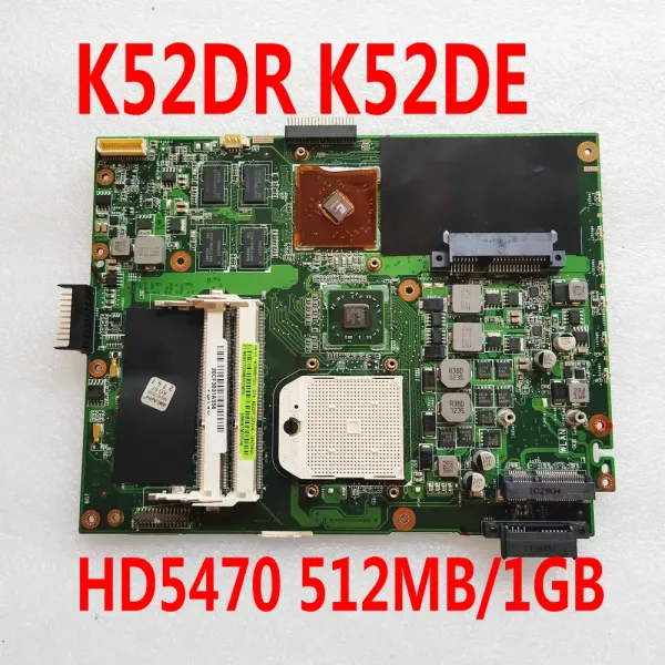 Placa -mãe do laptop K52DR da placa -mãe para asus K52DR A52DE K52DE A52DR K52D K52DR Placa principal HD 5470 512MB/1 GB de placa de vídeo