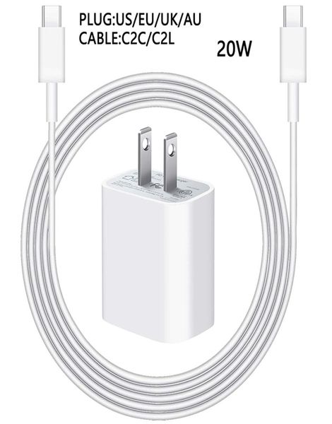 Adaptador de carregamento rápido de 20w PD Cabo USB C para Apple AirPods iPhone 14 13 12 Mini 11 Pro Max Charge Data Line3513380