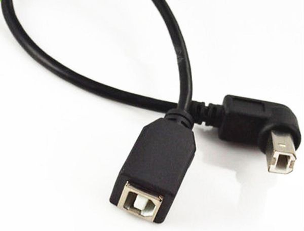 USB 20 B fêmea a 90 ângulo B Impressora masculina Adaptador de cabo de extensão curta 77523259833518