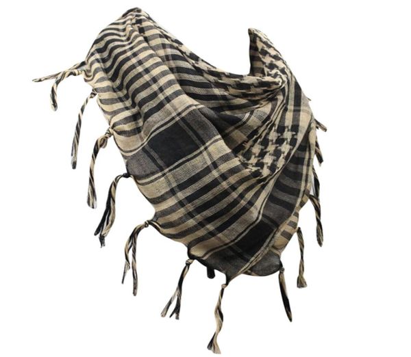 Uomini unisex 100% cotone shemagh a collo quadrato deserto in stile tattico avvolgimento keffiyeh frange a scacchi sciarpe a scacchi 5370306