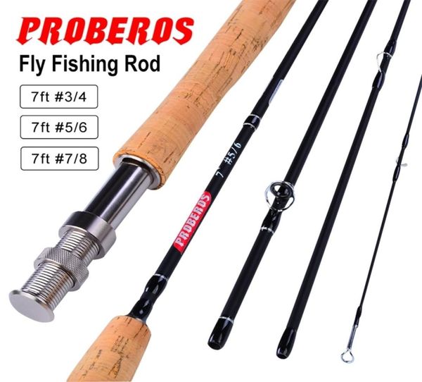 Proberos Fly Fishing Rod 7ft9ft 21m27m 4 Abschnitt Linie WT 34 56 78 Soft Cork Griff Tackle 2111187679930