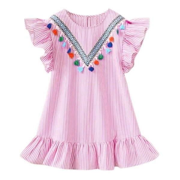 Neue Sommermädchen Bluse Kleider gestreifte Kleider Baby Mädchenkleid für 1-9 Jahre Kleinkind Mädchen Kleidung Baby Geburtstagsfeier Kleid