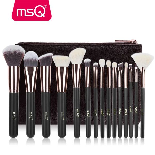 Shadow Msq Rose Gold 7pcs 15pcs Busine di trucco Set Powder Foundation Oceo per trucco Kit Kit Natural Synthetic Hair Makeup Tools