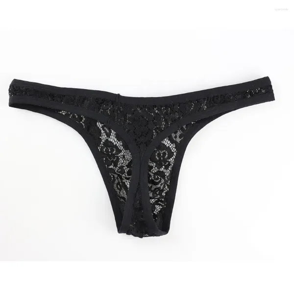 Underpants Männer spitzen thong sexy Unterwäsche Männer durch Tanga Hombre G-String transparente Dessous T-Back Höschen