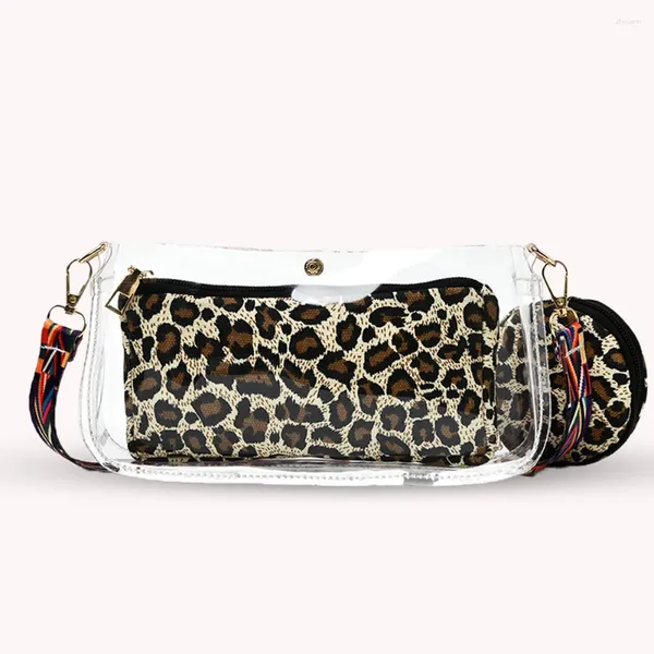 Umhängetaschen 2PCS Women Composite Leoparden Druck Messenger Bag Freizeit Damen Geldbeutel Leder Luxusdesigner Handtaschen Handtaschen