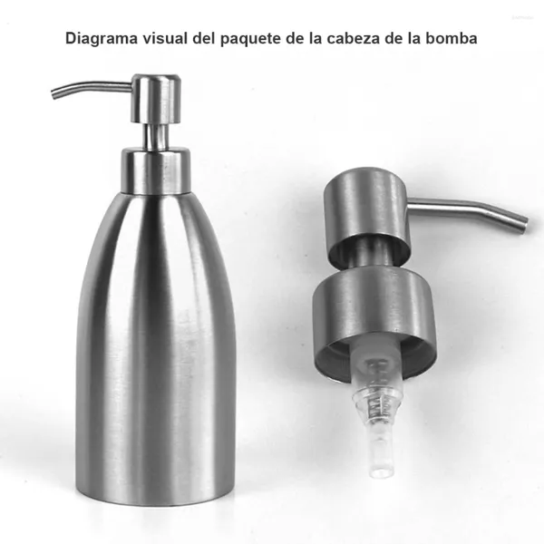 Sıvı Sabun Dispenser 2pcs Kafa Mutfak Banyo Aksesuarları El Pompası Nozul 304 Yumuşak Tüplü Paslanmaz Çelik Manuel