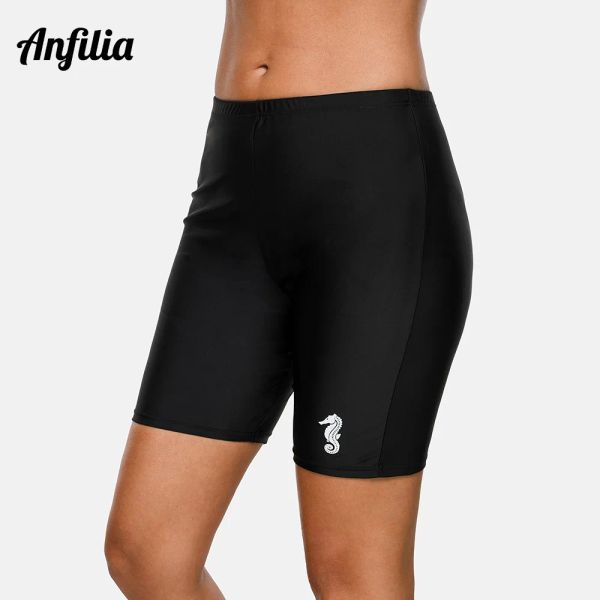 Shorts anfilia feminino esportivo nadar curto magro capris nadar troncos de garoto menino shorts tankini butwearwear belas