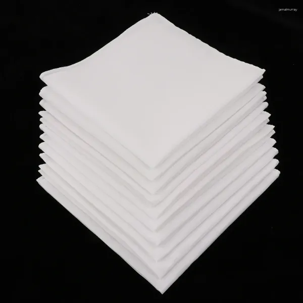 Bow Gines 10pcs хлопковые белые платки квадратные супер мягкие мыть