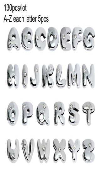 Altre opzioni per tappi per perline accessori fai -da -te 130pcs 8mm Alfabet Slide Letters Charms Rhinestone Fit Collar Ptt da polsi per il polso da polso per animali domestici 8130222