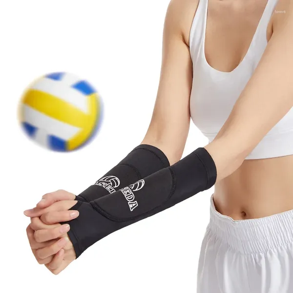 Joelheiras de joelheiras Sport Support Wrist Suporte de voleibol Guarda acolchoada do braço unissex respirável Proteção solar mangas de vestiários de basquete