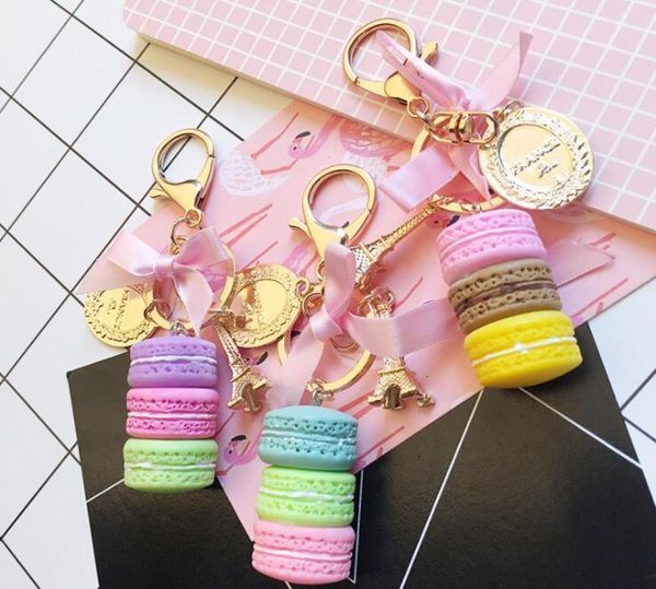 Yeni Macaron Kek Anahtar Zinciri Moda Sevimli Anahtarlık Çanta Tahtası Araba Anahtar Yüzük Düğün Partisi Hediye Takı Kadınlar Erkekler GC1282972936