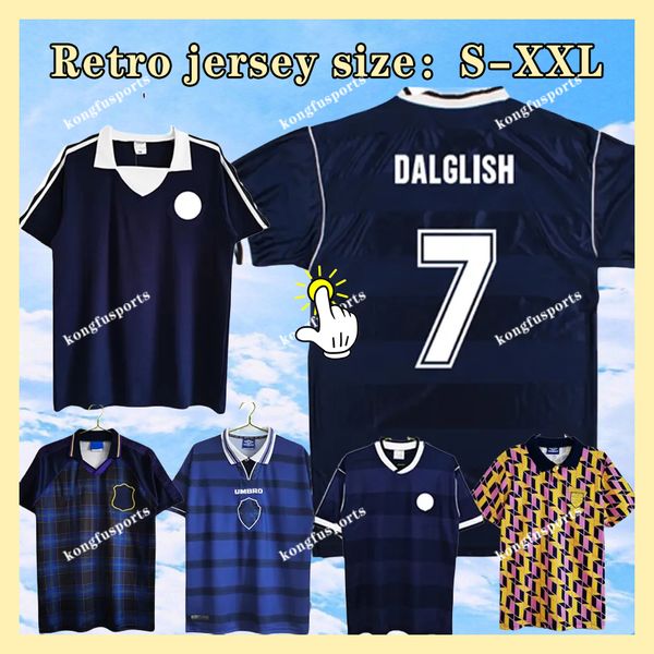 Scotland Football Shirt Retro Scottish Vintage Soccer Trikots Klassiker Herren -Top -Heim Marine Blue 78 87 88 89 91 82 93 94 96 98 00 02 1998 2000 2002 Dalglish McCoist S M xxl