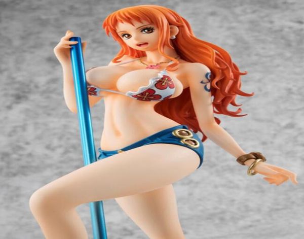 Anime One Piece Nami Bikini Tube Dance PVC Ação Figura Anime Sexy Girl Figures Modelo Toys Collectible Doll Presente3840040