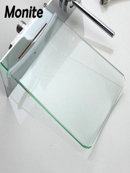 Nur Glasplattenwandmontage Wasserfallglas Ausguss Badezimmer Badewanne Wasserhahn Spray15642626