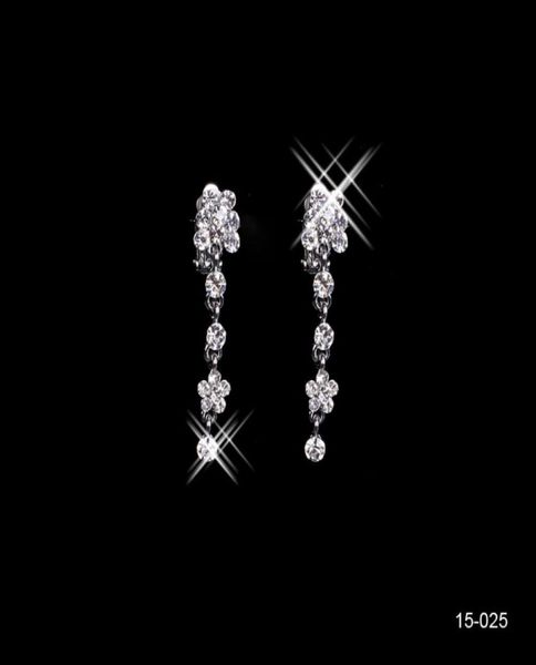 15025 Holy Rhinestone Crystal a quattro foglie Clover Earring Set Set Bridal Party Aragosta Class Set di gioielli economici per ballo di ballo Evening3744861