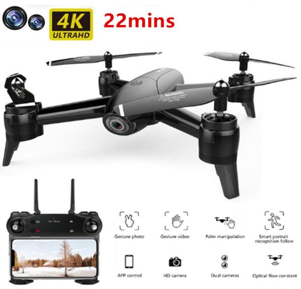 RC -Drohne WiFi Quadcopter 4K Kamera Optischer Fluss 1080p HD Dual Camera Aerial Video Fernbedienung Hubschrauber Flugzeug Kinder Toys3333336