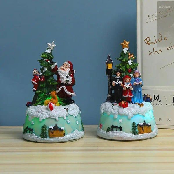 Figurine decorative Decorazioni natalizie Musica luminosa Snow Scene Decorazione House Decorazione per bambini Giorni regalo Framello