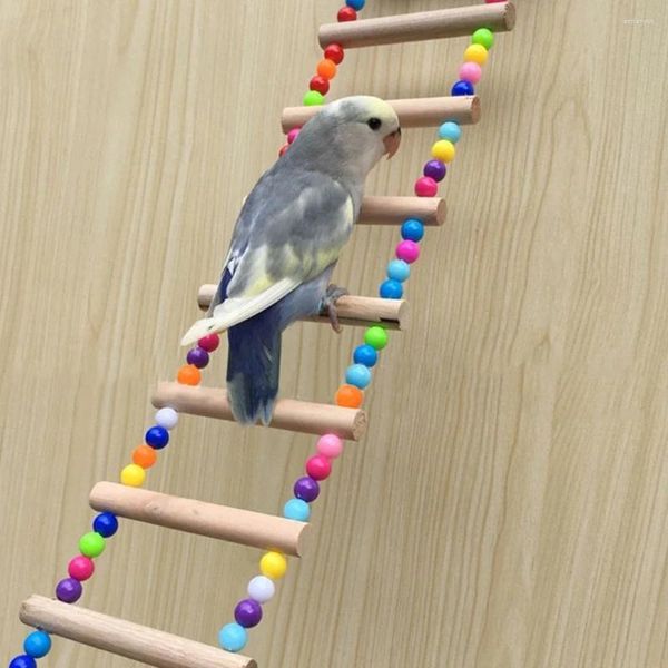 Outros pássaros suprimentos de decoração pendurada em 5/7/8 seção de madeira para forma de escada de madeira Toys Acessórios
