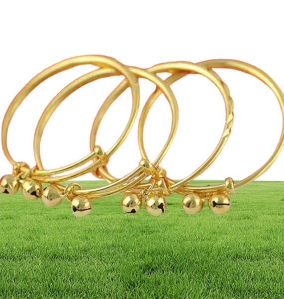 Ювелирные украшения Baby Bells Bracelet Bangles 24K Желтого золотого браслета для детей детей 9583052