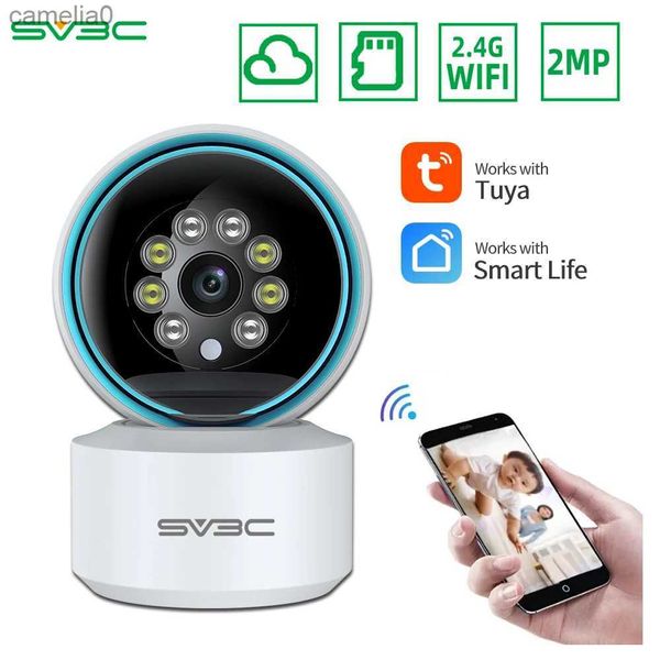 Câmeras IP SV3C Tuya Smart Life 1080p IP Câmera 2K Câmera de monitoramento de 3MP com câmera sem fio Wi -Fi sem fio Monitor de bebê ProtectionC240412
