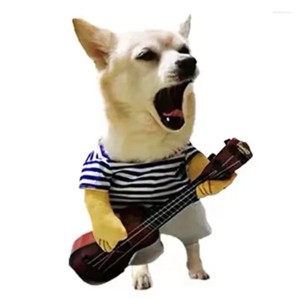 Köpek giyim evcil hayvan kıyafetleri için kediler için rock gitarist tişört yaz lüks chihuahua köpekler komik