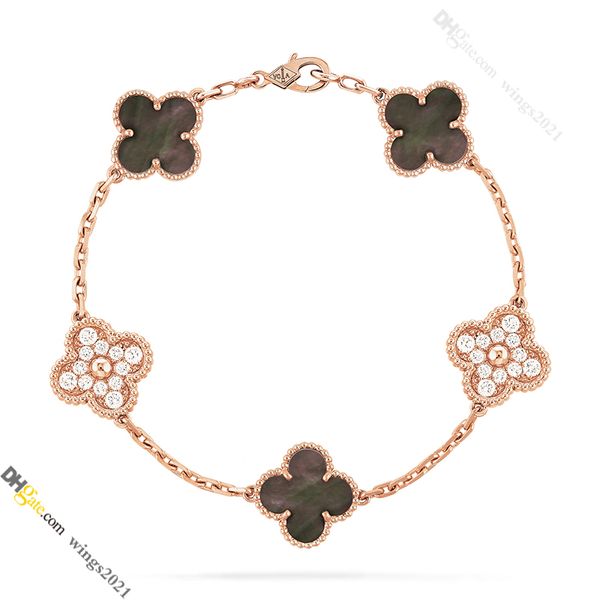 Van Clover Bracciale Diamond Diassista 18K Bracciale designer di lusso per donne in acciaio in acciaio in acciaio in acciaio oro Pallo non svanirà mai non allergico, oro/argento/rosa, negozio/21417581