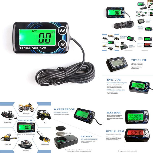 Новый 2024 CAR Electronics Digital двигатель Tach Hour -метр оповещение RPM -тахометра.