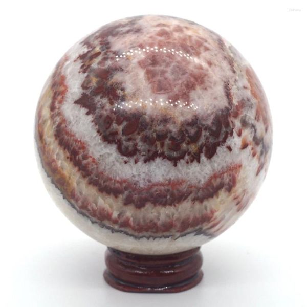 Figurine decorative 69 mm Colore in pietra naturale Jasper Sphere Globe Crystal Quartz Gareing Reiki intaglio intagliato Minerali della casa Decorazione