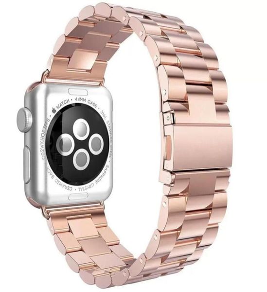 Ремешок из нержавеющей стали для Apple Watch Band 44 мм 40 мм 45 мм 41 мм Man Metal Butterfly Bracelet Iwatch Series 6 SE 5 4 3 42mm8211947