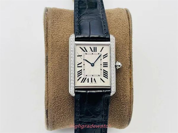 2024 New V8 Factory Women's Weln's Welphide Strap Square Tamanho de 31mm/35mm Sapphire Mirror espelho de relógio à prova d'água