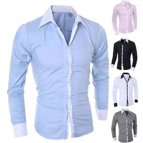 Camicie da uomo camicie da uomo a strisce a maniche lunghe Slim White Social Casual Case Business Camisa Masculina Chemise Christmas Shirt