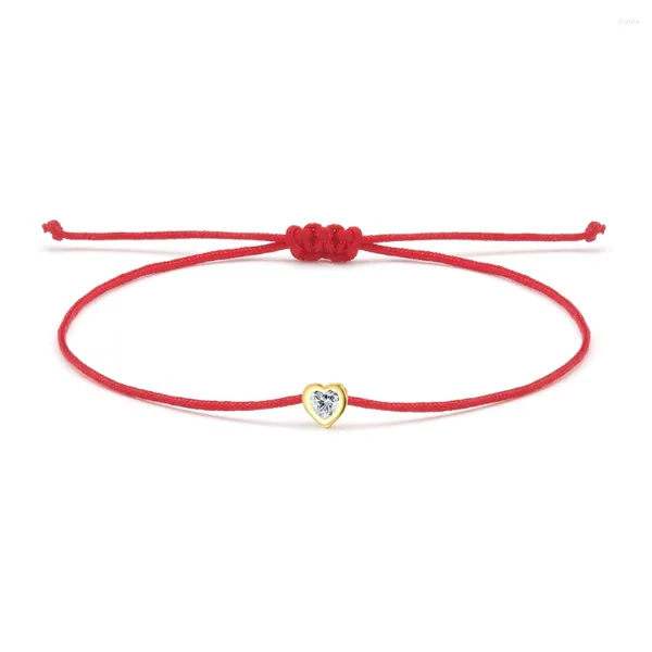 Braccialetti di fascino singolo cz mini mini amore bracciale cuore donna donna in ottone oro in ottone rosso redy reggistica di gioielli alla moda regolabile a mano