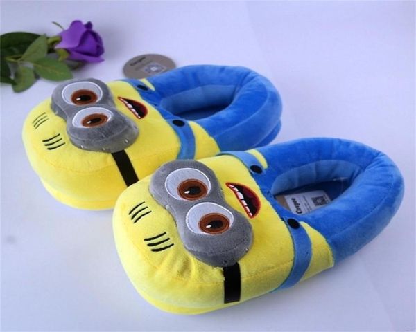 3D Slippers Mulher Winter Warm Slippers Despicable Minion Stewart Figura Sapatos Pluxh Toy Home Slipper One Size Doll 2010268271523