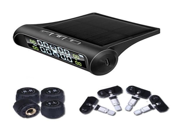 Ferramentas de diagnóstico Carros inteligentes TPMS Sistema de monitoramento de pressão dos pneus Solar Solar Power Digital LCD Display Auto Sistemas de alarme de segurança pneus 6340627