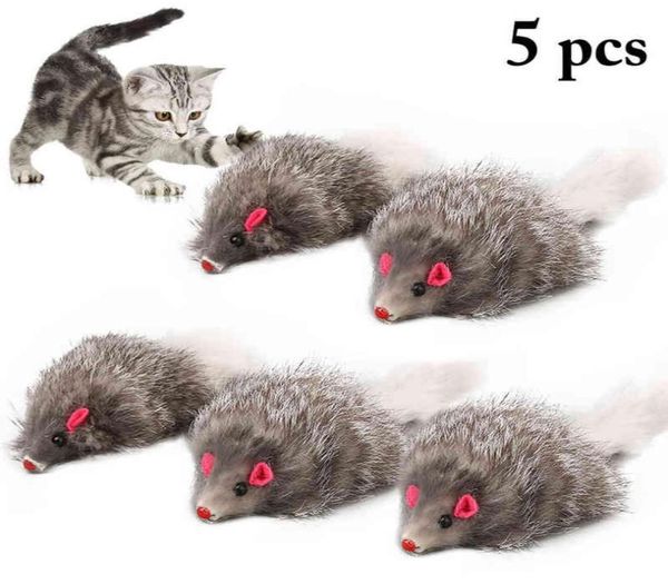 5pcs kedi fareler oyuncaklar sahte fare kedi oyuncak uzun kuyruk fareleri yumuşak gerçek tavşan kürk oyuncak kediler için peluş sıçan çiğneme oyuncak evcil hayvan malzemeleri l27683891