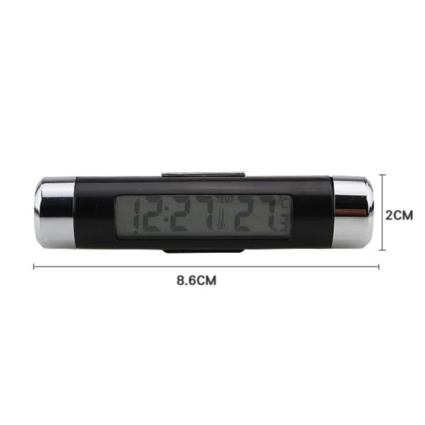 Calendario dell'orologio per termometro automatico per auto portatile 2 in 1 Veicolo digitale Monitoraggio del programma di orologio elettrico Noctilucenti multifunzionale