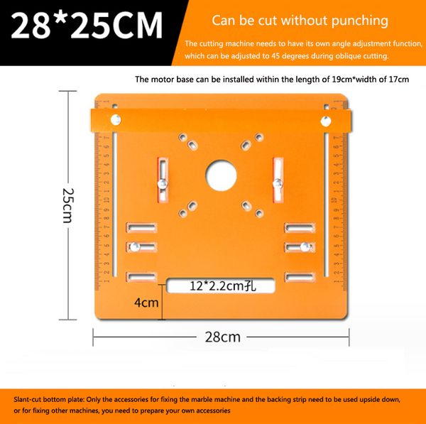 Schneidemaschinenbasisplatte für Stromkreiskreis -Sägen -Trimmer -Maschine Kantenhandbuch Holzbearbeitung Router Mahlen Flip -Board -Werkzeuge